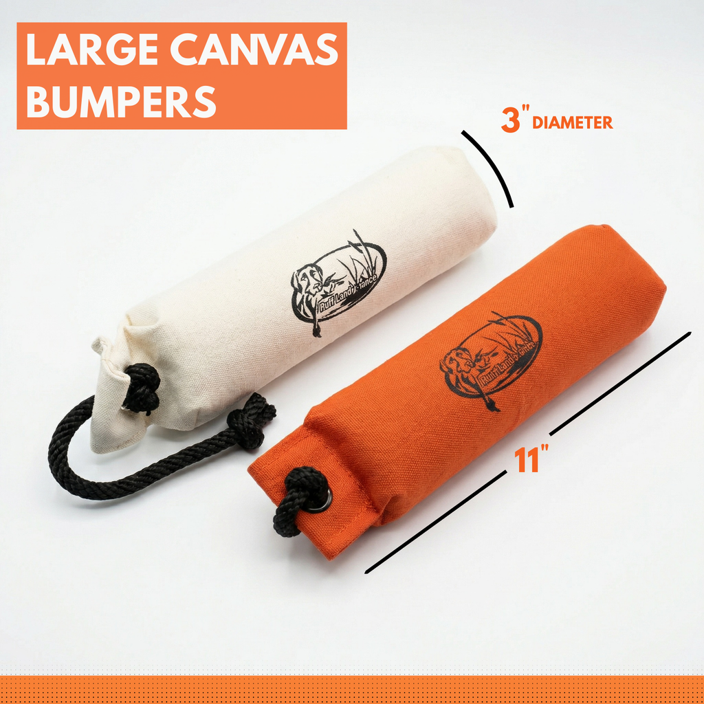 HuntEmUp 3 in Canvas Dog Training Bumper White