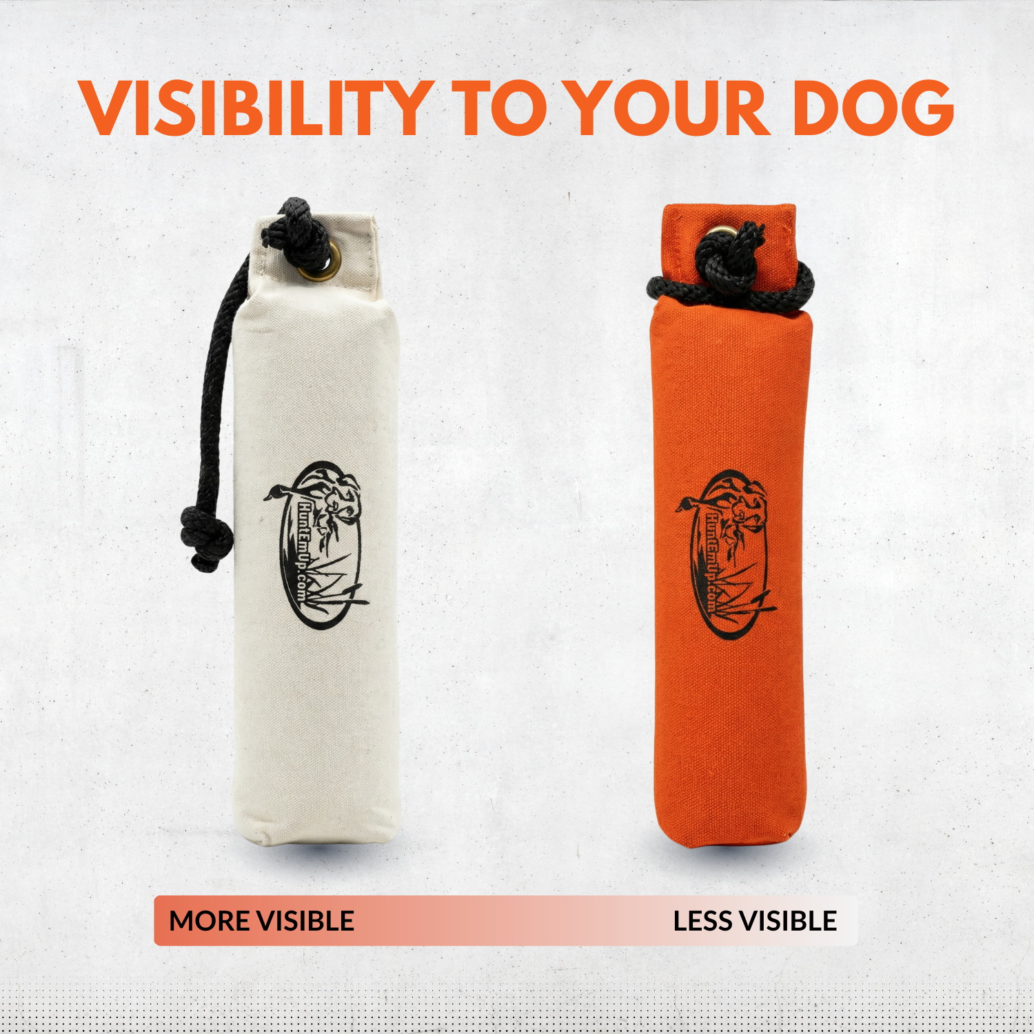 HuntEmUp 3 in Canvas Dog Training Bumper White