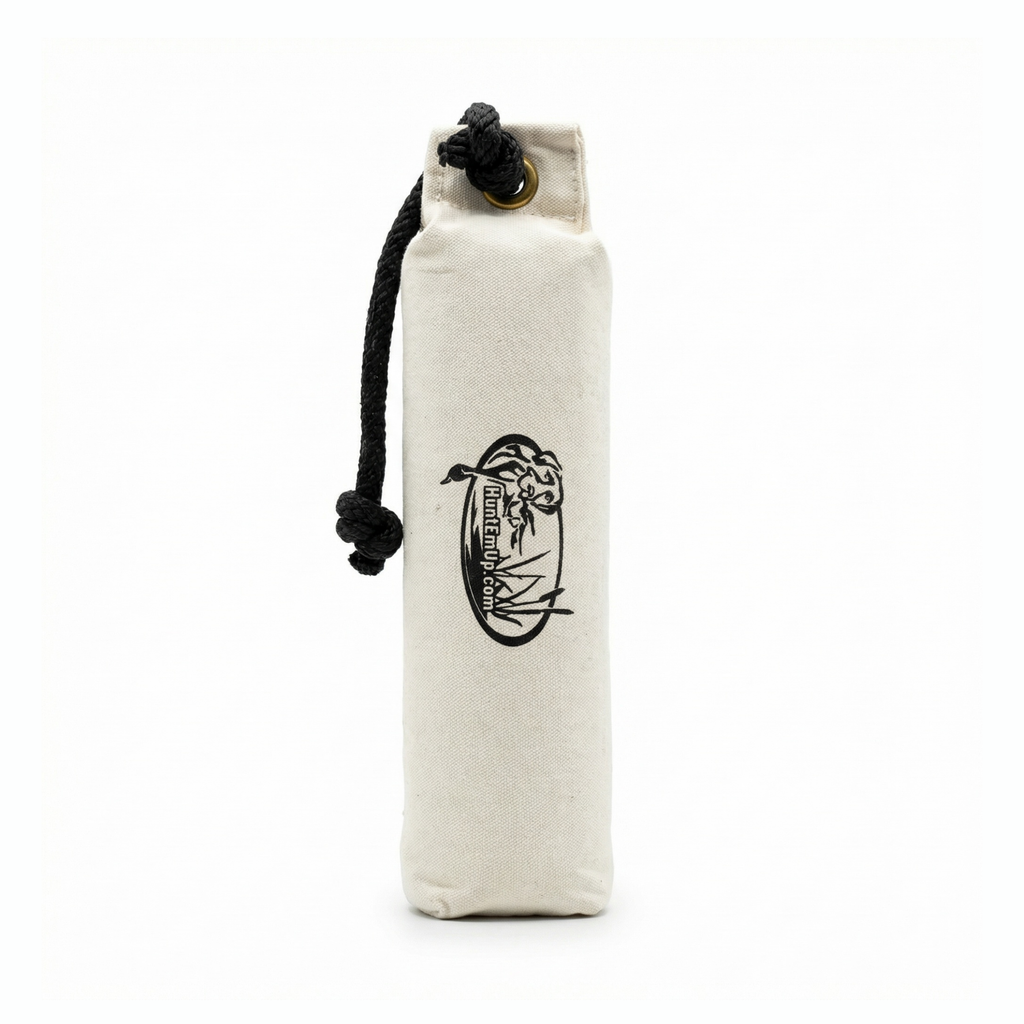 HuntEmUp 3 in Canvas Dog Training Bumper White