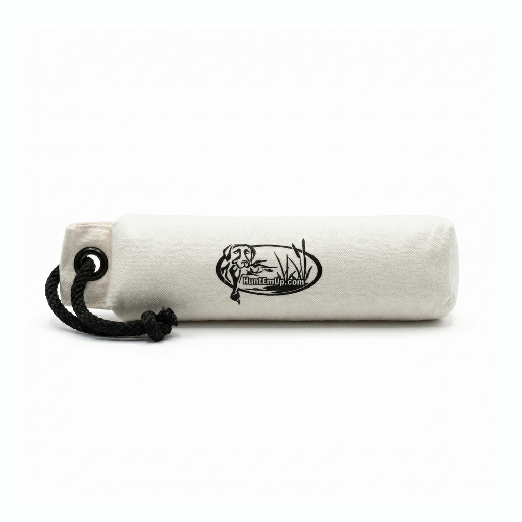 HuntEmUp 3 in Canvas Dog Training Bumper White